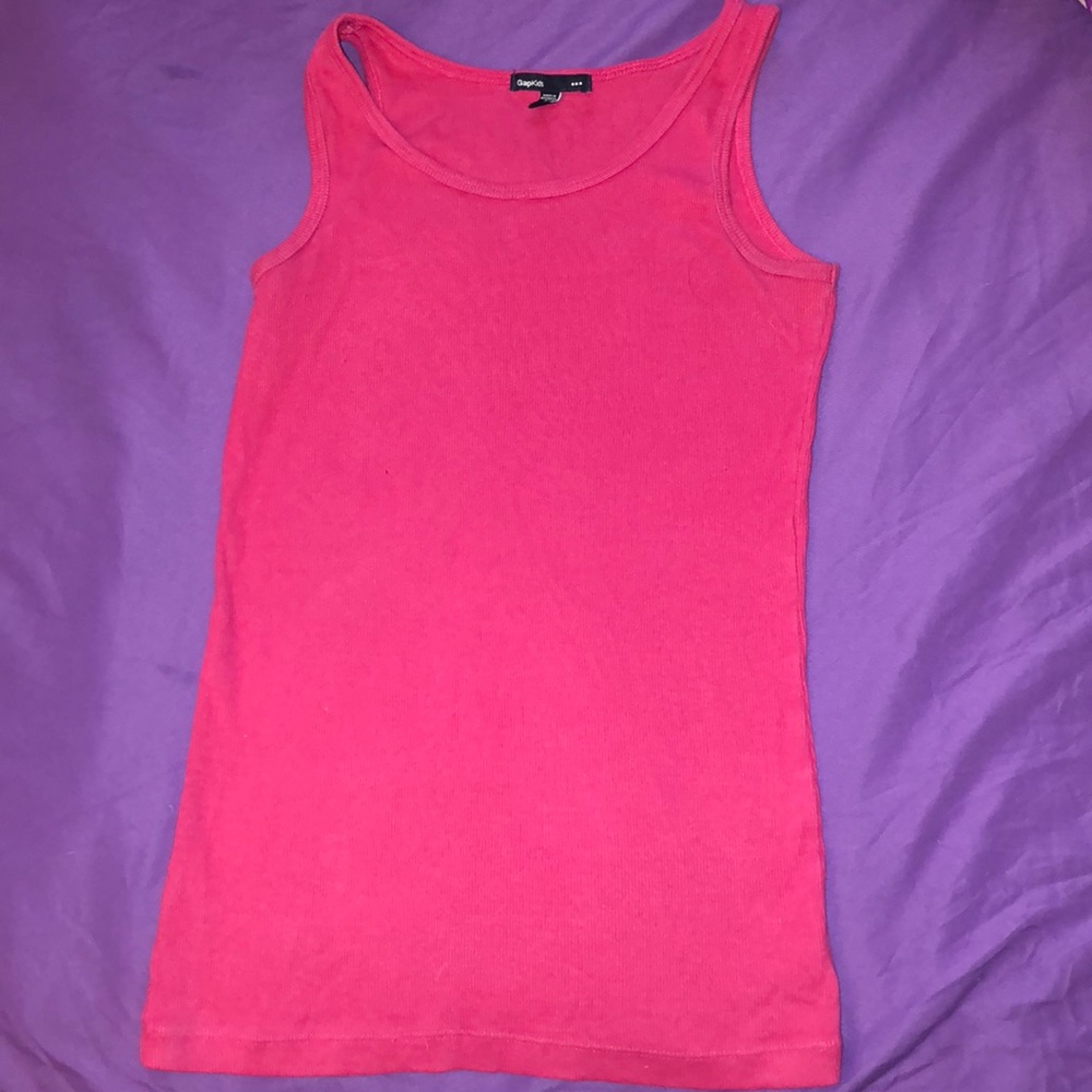 A pink tank top